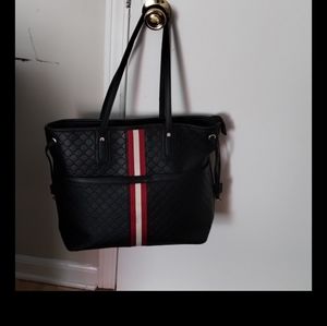 Black leather bag